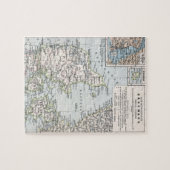 Antiek Kaart van Denemarken, Denemarken, 1905 Legpuzzel (Horizontaal)