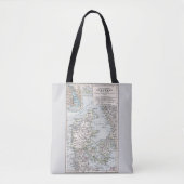 Antiek Kaart van Denemarken, Denemarken, 1905 Tote Bag (Voorkant)