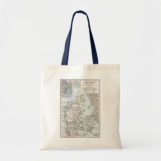Antiek Kaart van Denemarken, Denemarken, 1905 Tote Bag (Voorkant)
