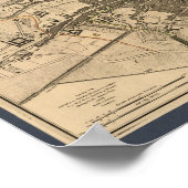 Antiek kaart van Dublin Ierland, 1797 Poster (Hoek)