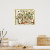Antiek kaart van Duitsland c. 1657 Poster (Keuken)