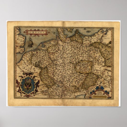 Antiek kaart van Duitsland Ortelius Atlas Poster (Voorkant)