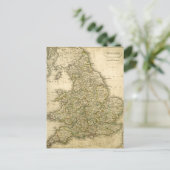 Antiek kaart van Engeland en Wales (Staand voorkant)