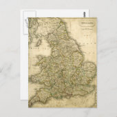 Antiek kaart van Engeland en Wales (Voorkant / Achterkant)