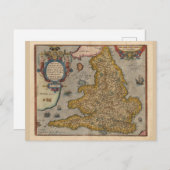 Antiek kaart van Engeland uit 1573 (Voorkant / Achterkant)
