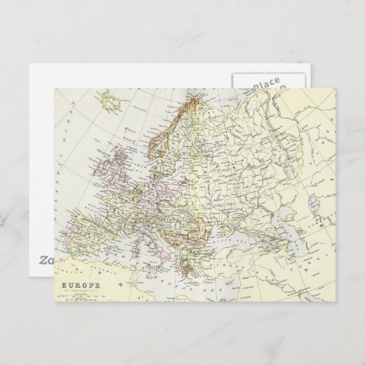 Antiek kaart van Europa (Voorkant / Achterkant)