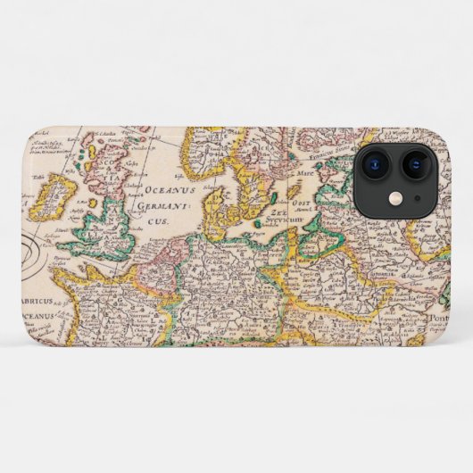 Antiek kaart van Europa Case-Mate iPhone Case (Achterkant (horizontaal))