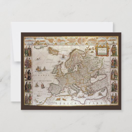 Antiek kaart van Europa door Willem Jansz Blaeu, c (Voorkant)