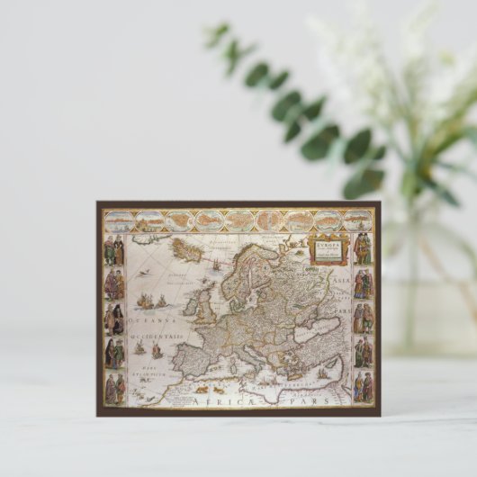 Antiek kaart van Europa door Willem Jansz Blaeu, c (Staand voorkant)