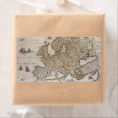Antiek kaart van Europa door Willem Jansz Blaeu, c Etiket (Insitu)