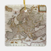 Antiek kaart van Europa door Willem Jansz Blaeu, c Keramisch Ornament (Voorkant)