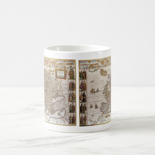 Antiek kaart van Europa door Willem Jansz Blaeu, c Koffiemok (Center)