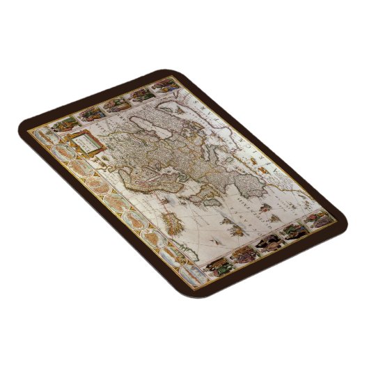 Antiek kaart van Europa door Willem Jansz Blaeu, c Magneet (Rechterzijde)