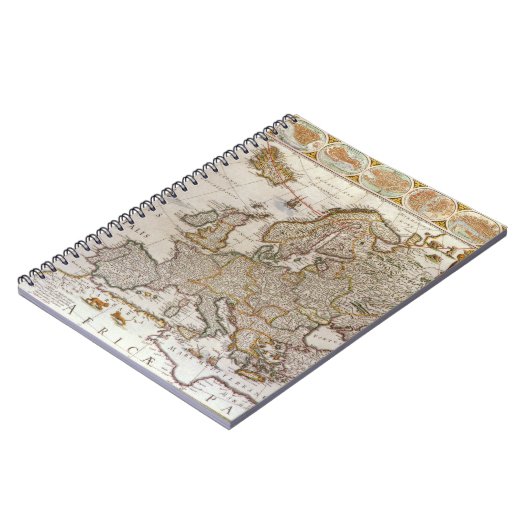 Antiek kaart van Europa door Willem Jansz Blaeu, c Notitieboek (Linkerzijde)