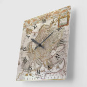 Antiek kaart van Europa door Willem Jansz Blaeu, c Vierkante Klok (Hoek)