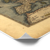Antiek kaart van Europa ORTELIUS ATLAS 1570 A.D. Poster (Hoek)
