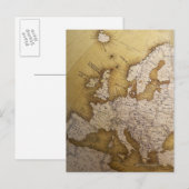 Antiek kaart van europa . Oude wereld. (Voorkant / Achterkant)