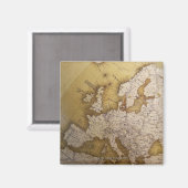 Antiek kaart van europa . Oude wereld. Magneet (Voorkant / Achterkant)
