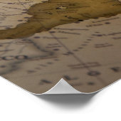 Antiek kaart van europa . Oude wereld. Poster (Hoek)