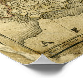 Antiek kaart van Europa Poster (Hoek)