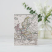 Antiek kaart van Europa rond 1862 (Staand voorkant)