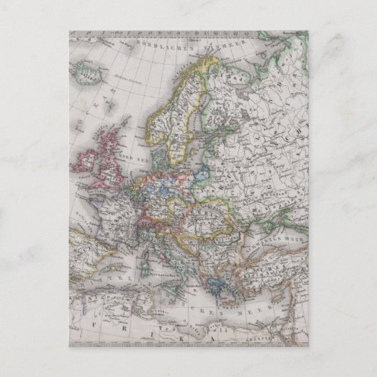 Antiek kaart van Europa rond 1862 (Voorkant)