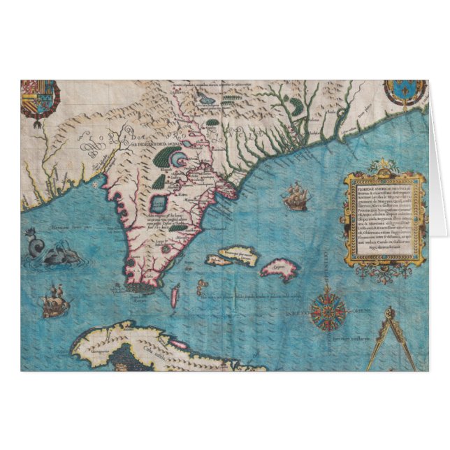 Antiek kaart van Florida en Cuba (Voorkant Horizontaal)