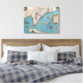 Antiek kaart van Florida en Cuba Canvas Afdruk (Insitu (Slaapkamer))
