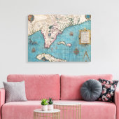 Antiek kaart van Florida en Cuba Canvas Afdruk (Insitu (Woonkamer))