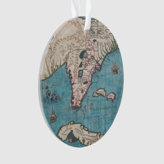 Antiek kaart van Florida en Cuba Ornament (voorkant)