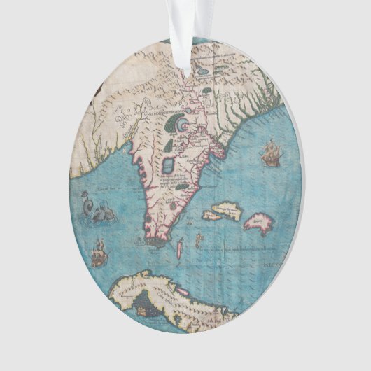 Antiek kaart van Florida en Cuba Ornament (voorkant)