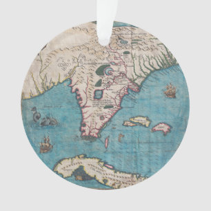 Antiek kaart van Florida en Cuba Ornament