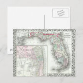 Antiek kaart van Florida & Mobile, Alabama (Voorkant / Achterkant)