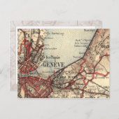 Antiek kaart van Genève Zwitserland Kaart (Voorkant / Achterkant)