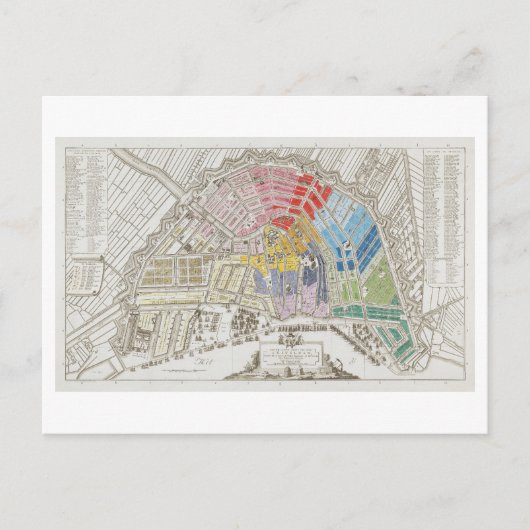 Antiek kaart van het Amsterdamse Briefkaart (Voorkant)