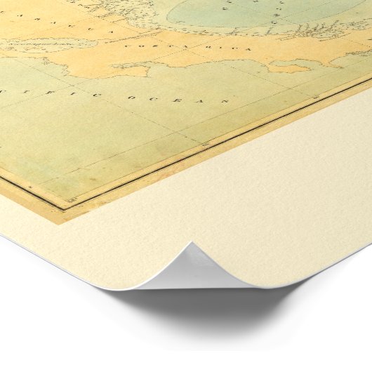 Antiek kaart van het Caribische Zee Poster (Hoek)