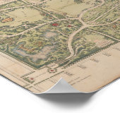 Antiek kaart van het Central Park 1873 Poster (Hoek)