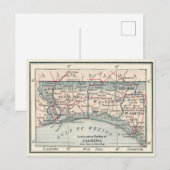 Antiek kaart van het gebied van Florida Panhandle (Voorkant / Achterkant)