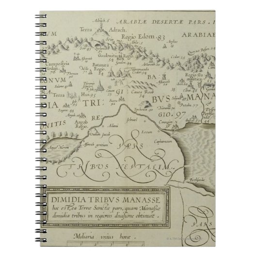 Antiek kaart van het Heilige Land Notitieboek (Voorkant)