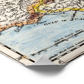 Antiek kaart van het Iberisch schiereiland Poster (Hoek)