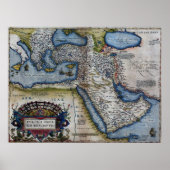 Antiek kaart van het Midden-Oosten Poster (Voorkant)