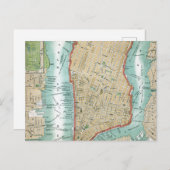Antiek kaart van het Neder-Manhattan- en het centr (Voorkant / Achterkant)