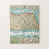Antiek kaart van het Neder-Manhattan-park en het c Legpuzzel (Verticaal)