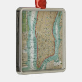 Antiek kaart van het Neder-Manhattan-park en het c Metalen Ornament (Rechts)