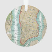 Antiek kaart van het Neder-Manhattan-park en het c Ornament (achterkant)