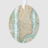 Antiek kaart van het Neder-Manhattan-park en het c Ornament (voorkant)
