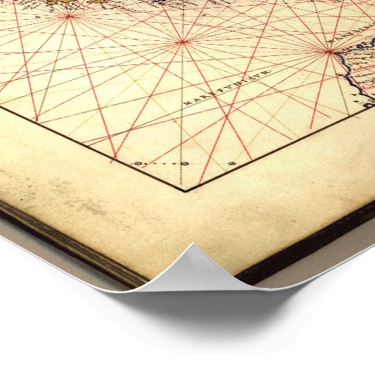 Antiek kaart van het oostelijk deel van het Middel Poster (Hoek)