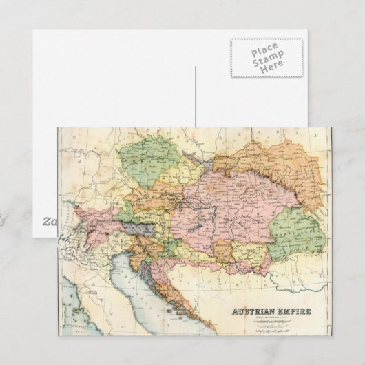 Antiek kaart van het Oostenrijkse Rijk (Voorkant / Achterkant)