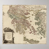  Antiek kaart van het oude Griekenland Graecia Vet Poster (Voorkant)