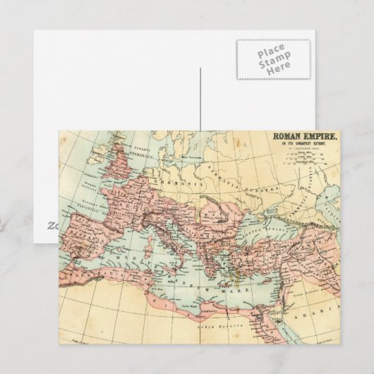 Antiek kaart van het Romeinse Rijk (Voorkant / Achterkant)